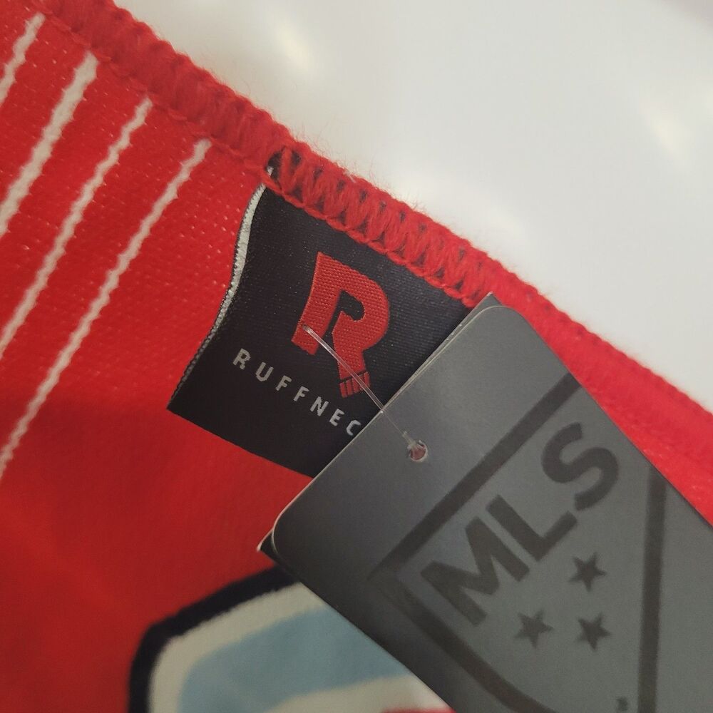 NEW Ruffneck MLS Chicago Fire FC Scarf Fringe Fray Red unisex long - Picture 11 of 13